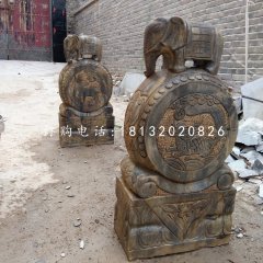 小象石门墩，门枕石