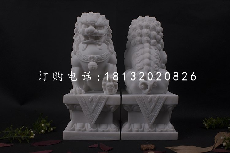 汉白玉北京狮，石狮子