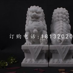 汉白玉北京狮，石狮子