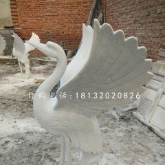 汉白玉丹顶鹤，仙鹤石雕