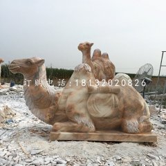 骆驼石雕，晚霞红动物雕塑
