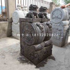狮子抱鼓石，仿古门墩
