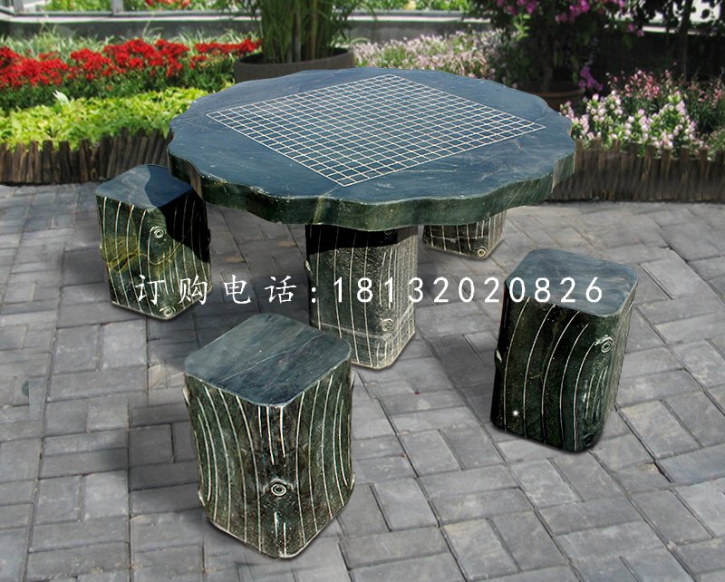 石桌椅，公园下棋桌子石雕