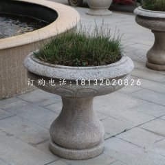 大理石花盆，公园石花盆