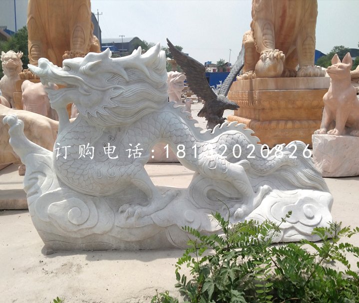 大理石龙雕塑，广场石雕龙