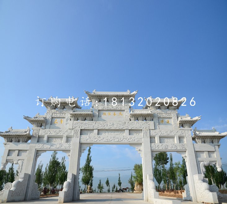大型石牌坊，道路牌坊石雕