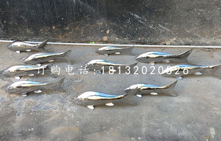 小鱼雕塑，不锈钢动物雕塑 (3)