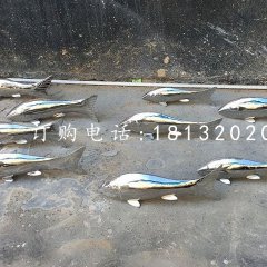 小鱼雕塑，不锈钢动物雕塑