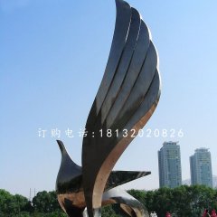 展翅鸽子雕塑，不锈钢广场雕塑