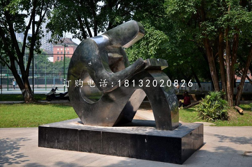 不锈钢读书雕塑，校园抽象人物雕塑