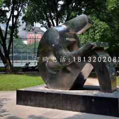 不锈钢读书雕塑，校园抽象人物雕塑