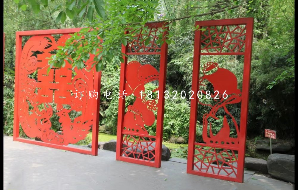 不锈钢剪纸雕塑，公园景观雕塑