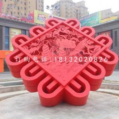 不锈钢景观雕塑，中国结雕塑