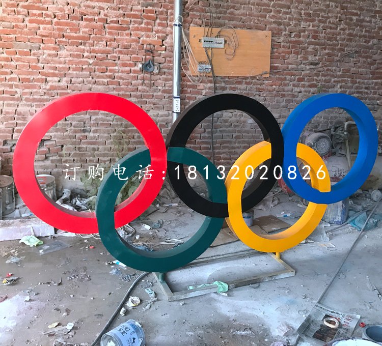 不锈钢五环，广场不锈钢雕塑