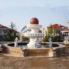 风水球喷泉，小区景观石雕