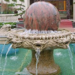 风水球喷泉石雕，小区景观石雕
