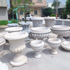 花盆石雕，欧式花盆雕塑