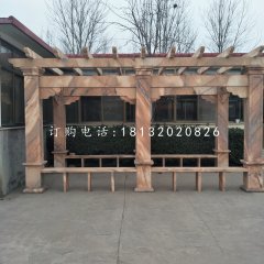 简易石长廊，晚霞红长廊雕塑