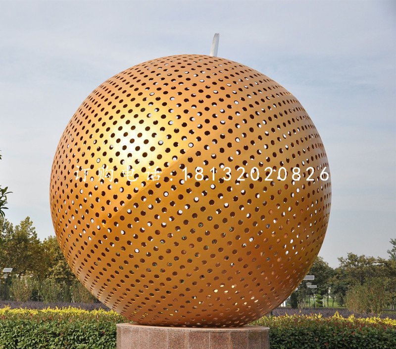不锈钢球，镂空球雕塑