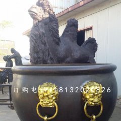 仿古铜水缸，广场铜水缸雕塑