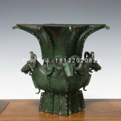 四羊方尊铜雕，仿古青铜雕塑