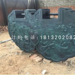 同心锁铜雕，青铜锁雕塑
