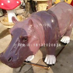 河马雕塑，玻璃钢河马