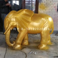 喷漆小象雕塑，玻璃钢象