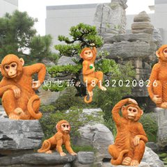小猴子雕塑，玻璃钢动物