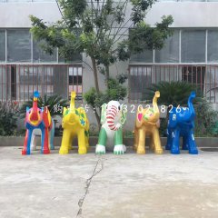 玻璃钢彩绘大象，商场美陈雕塑