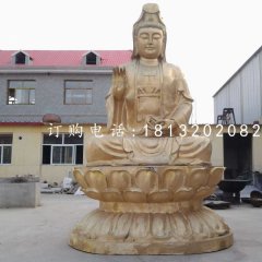 坐式铜观音，大型菩萨雕塑