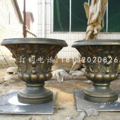 花盆雕塑，玻璃钢仿铜雕塑