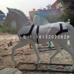 玻璃钢马雕塑，白马雕塑