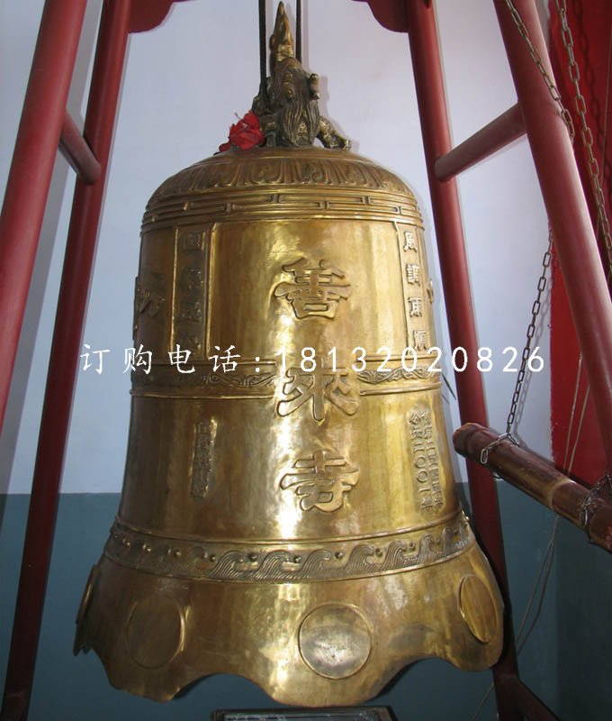 铸铜钟，寺庙铜钟雕塑