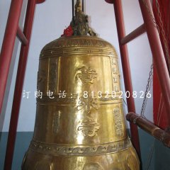 铸铜钟，寺庙铜钟雕塑