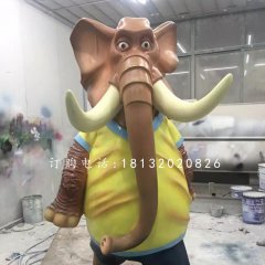 玻璃钢大象，卡通大象雕塑