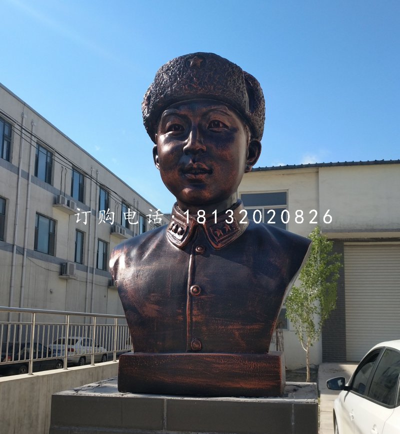玻璃钢仿铜雷锋雕塑，名人雕塑