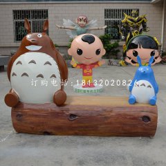 玻璃钢龙猫，卡通雕塑