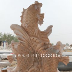 喷水鱼石雕，公园景观石雕
