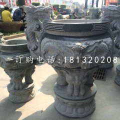 青石香炉，寺庙三足香炉
