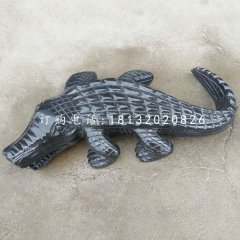 喷漆动物雕塑，鳄鱼石雕