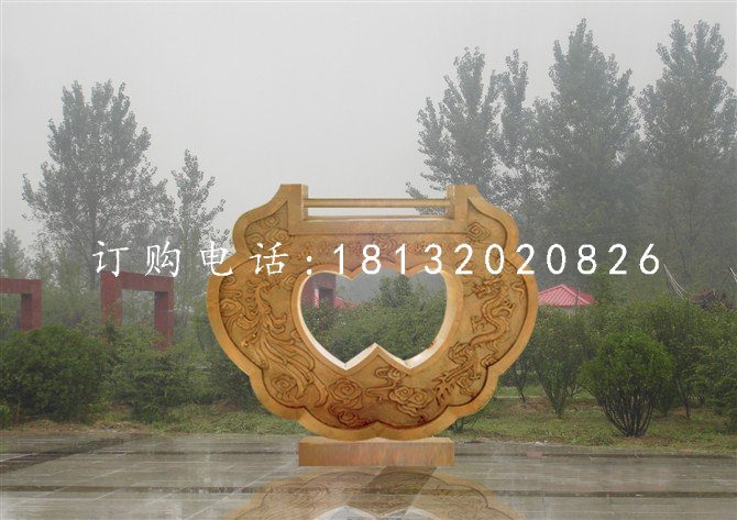 同心锁雕塑，铜锁雕塑，公园景观铜雕
