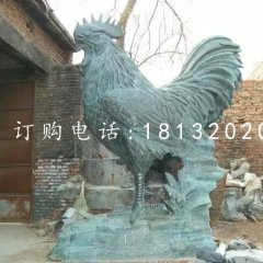 铸铜大公鸡雕塑青铜动物雕塑