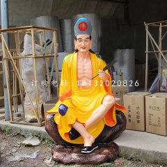 济公雕塑，玻璃钢济公