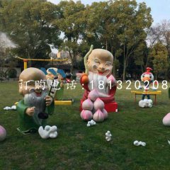 老寿星雕塑，玻璃钢卡通人物