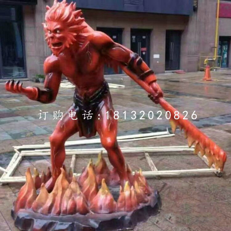 卡通齐天大圣，玻璃钢雕塑