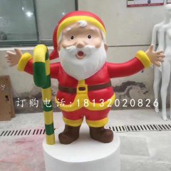 卡通圣诞老人雕塑，玻璃钢商场摆件