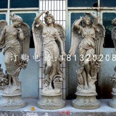 玻璃钢仿铜天使雕塑，西方人物雕塑