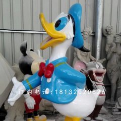 玻璃钢唐老鸭雕塑，卡通迪士尼雕塑