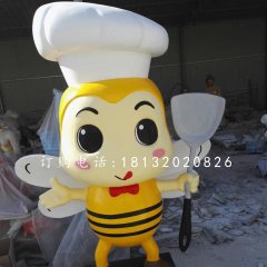 厨师小蜜蜂雕塑，卡通雕塑
